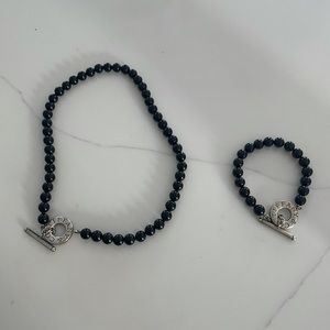 Tiffany Onyx bead bracelet and necklace set